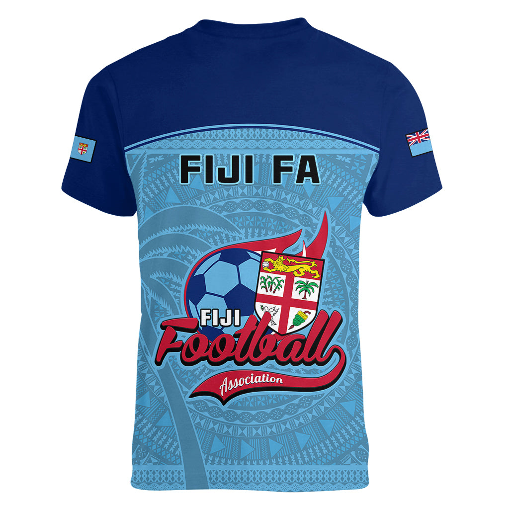 Fiji Football Women V Neck T Shirt Fijian Tapa Pattern Sporty Style - Wonder Print Shop