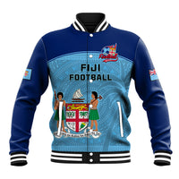 Personalised Fiji Football Baseball Jacket Fijian Tapa Pattern Sporty Style - Wonder Print Shop