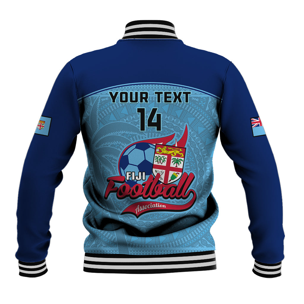 Personalised Fiji Football Baseball Jacket Fijian Tapa Pattern Sporty Style - Wonder Print Shop