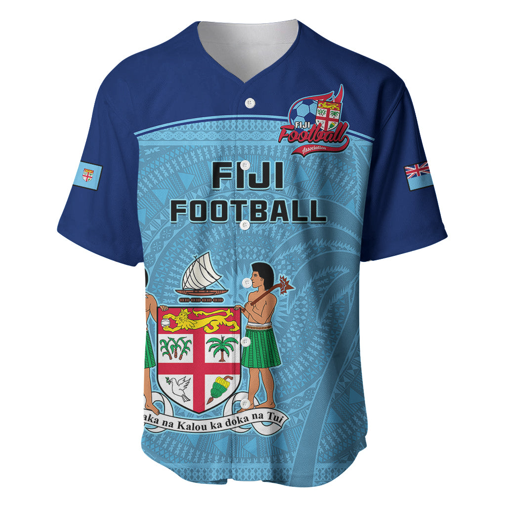 Personalised Fiji Football Baseball Jersey Fijian Tapa Pattern Sporty Style - Wonder Print Shop