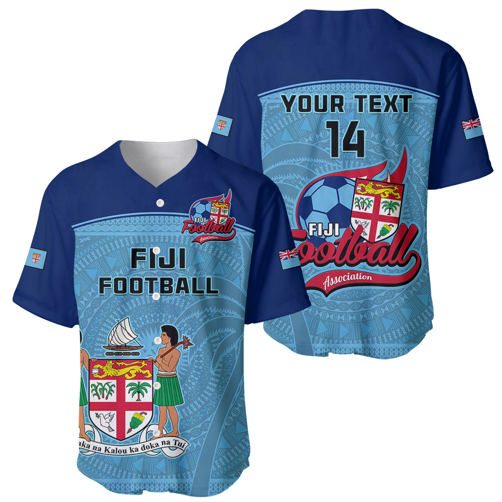 Personalised Fiji Football Baseball Jersey Fijian Tapa Pattern Sporty Style - Wonder Print Shop