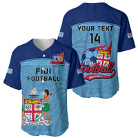 Personalised Fiji Football Baseball Jersey Fijian Tapa Pattern Sporty Style - Wonder Print Shop