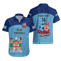Personalised Fiji Football Hawaiian Shirt Fijian Tapa Pattern Sporty Style - Wonder Print Shop