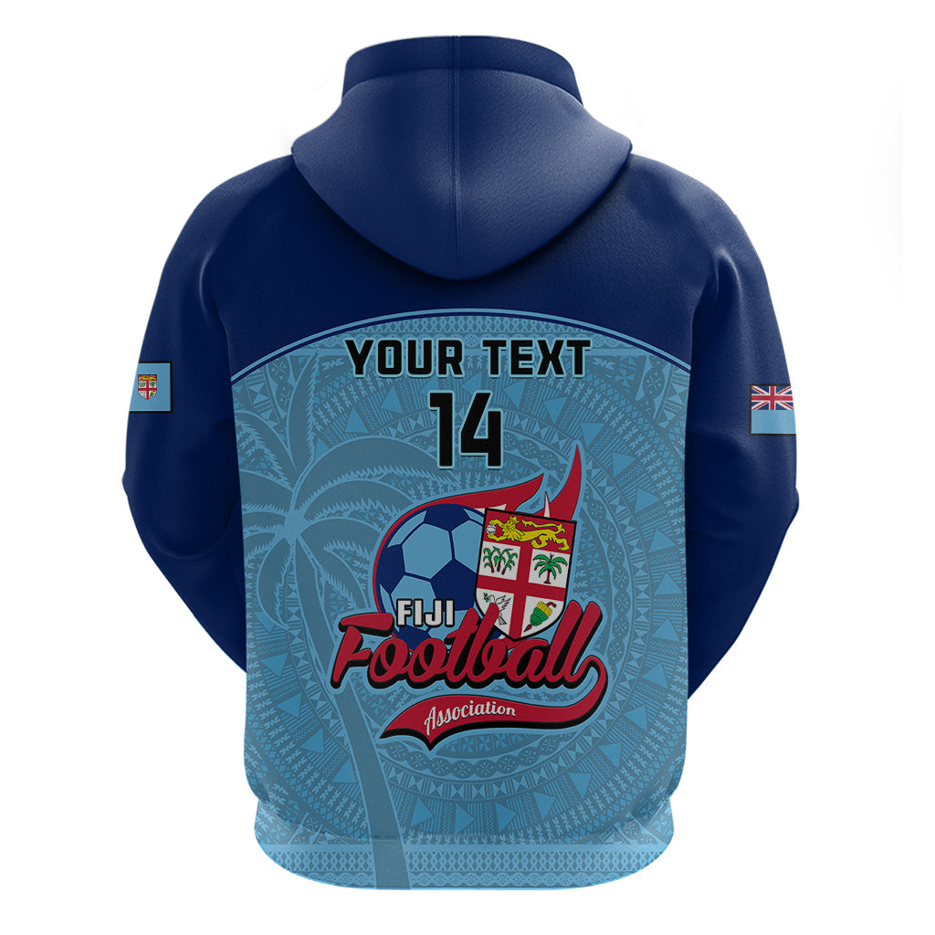 Personalised Fiji Football Hoodie Fijian Tapa Pattern Sporty Style - Wonder Print Shop