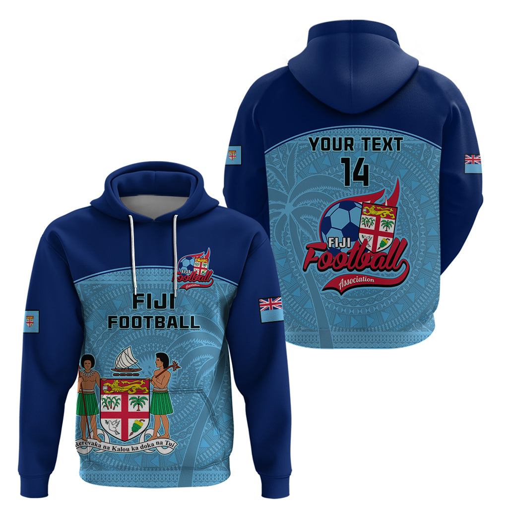 Personalised Fiji Football Hoodie Fijian Tapa Pattern Sporty Style - Wonder Print Shop