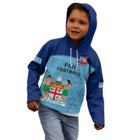 Personalised Fiji Football Kid Hoodie Fijian Tapa Pattern Sporty Style - Wonder Print Shop