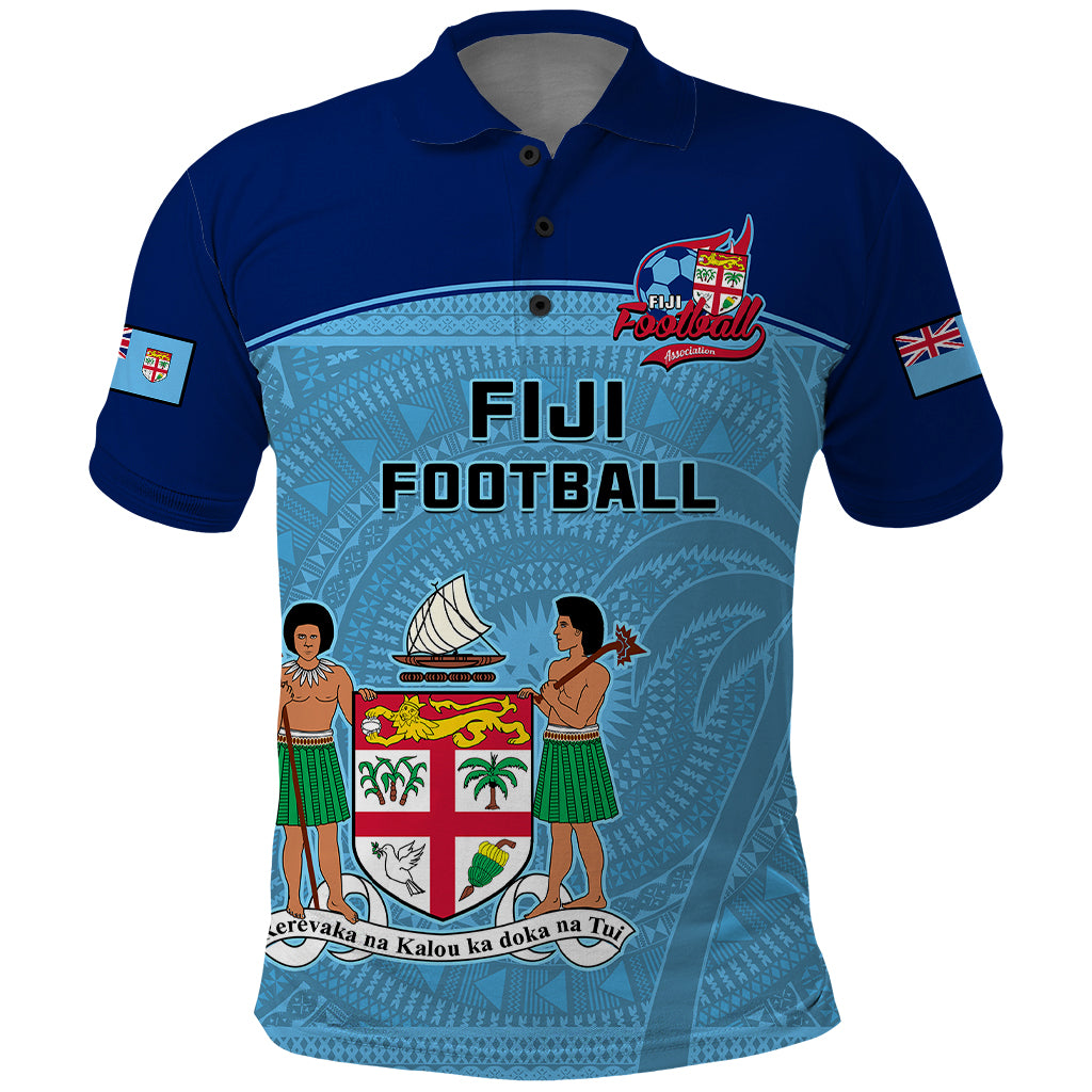 Personalised Fiji Football Polo Shirt Fijian Tapa Pattern Sporty Style - Wonder Print Shop