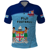 Personalised Fiji Football Polo Shirt Fijian Tapa Pattern Sporty Style - Wonder Print Shop