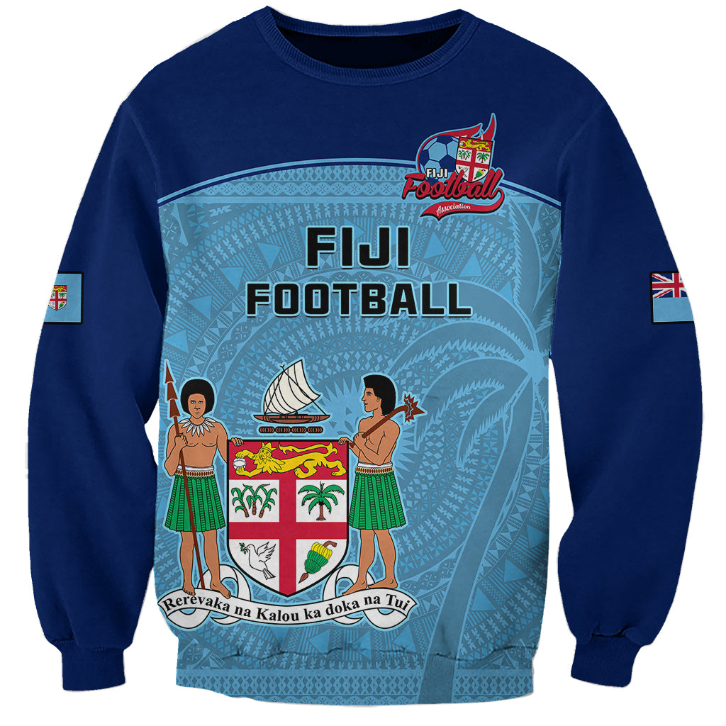 Personalised Fiji Football Sweatshirt Fijian Tapa Pattern Sporty Style - Wonder Print Shop
