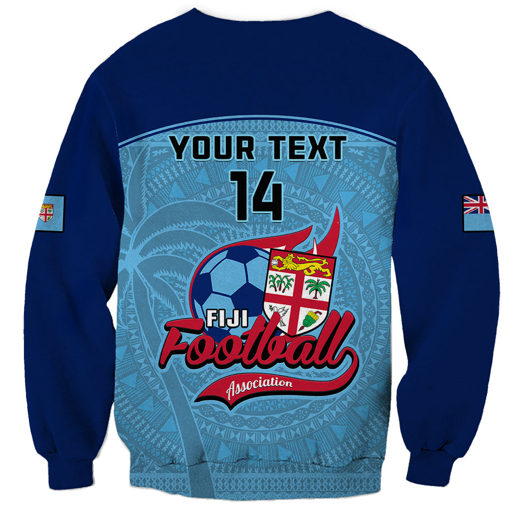 Personalised Fiji Football Sweatshirt Fijian Tapa Pattern Sporty Style - Wonder Print Shop