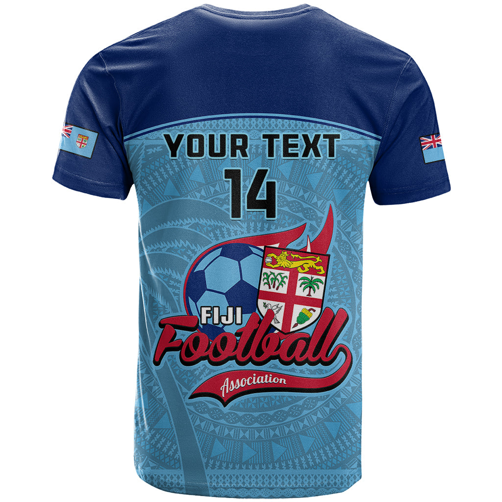 Personalised Fiji Football T Shirt Fijian Tapa Pattern Sporty Style - Wonder Print Shop