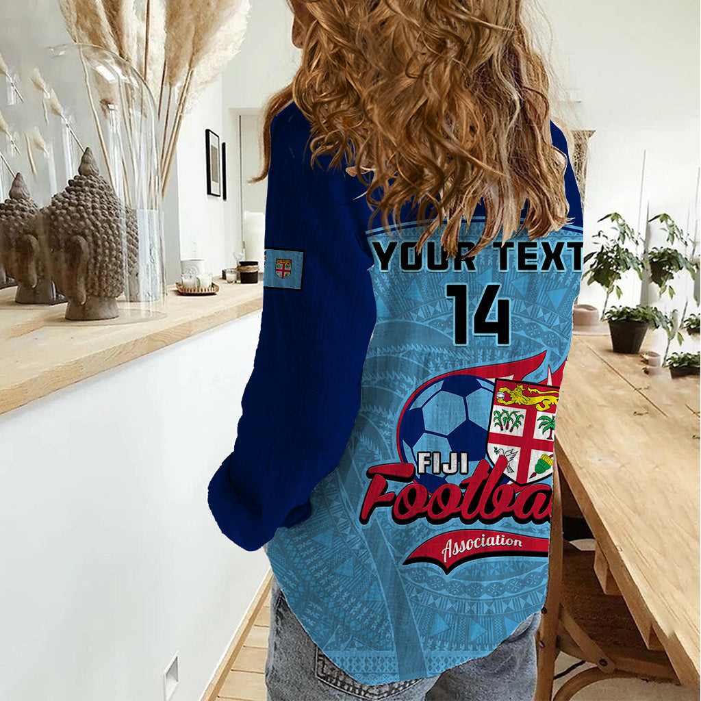 Personalised Fiji Football Women Casual Shirt Fijian Tapa Pattern Sporty Style - Wonder Print Shop