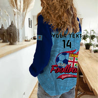 Personalised Fiji Football Women Casual Shirt Fijian Tapa Pattern Sporty Style - Wonder Print Shop