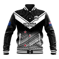 Aotearoa Football Baseball Jacket Go New Zealand Maori Fern Pattern - Wonder Print Shop