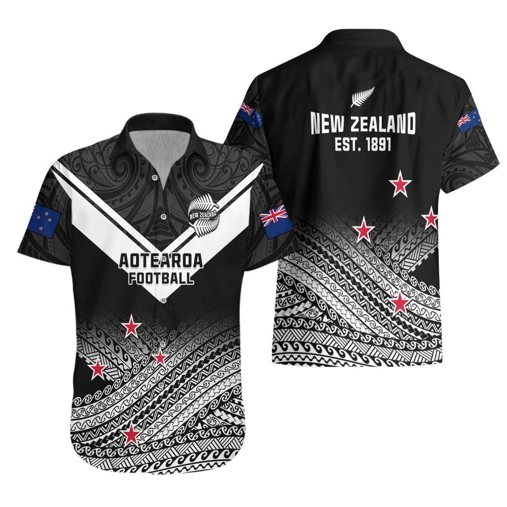 Aotearoa Football Hawaiian Shirt Go New Zealand Maori Fern Pattern - Wonder Print Shop
