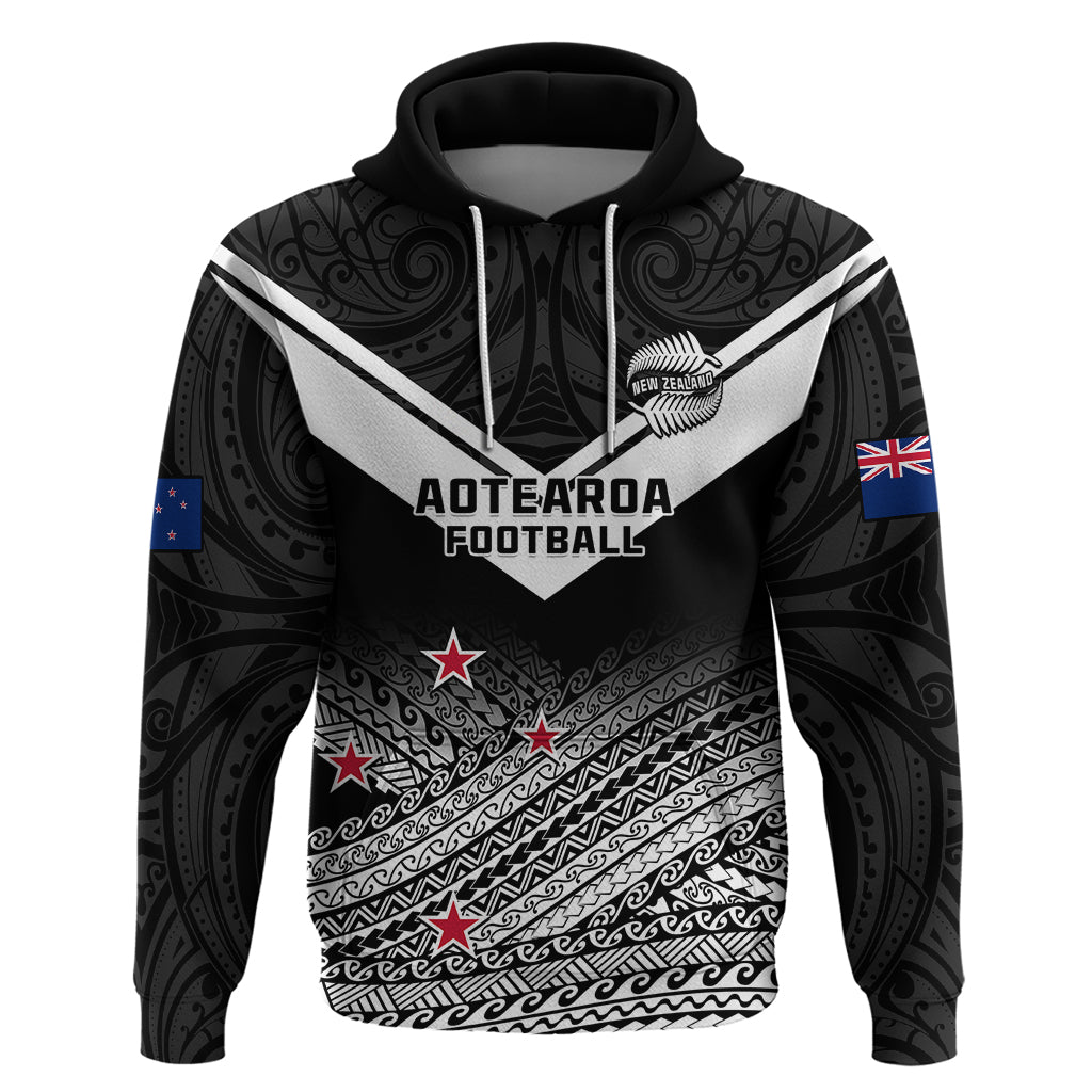 Aotearoa Football Hoodie Go New Zealand Maori Fern Pattern - Wonder Print Shop
