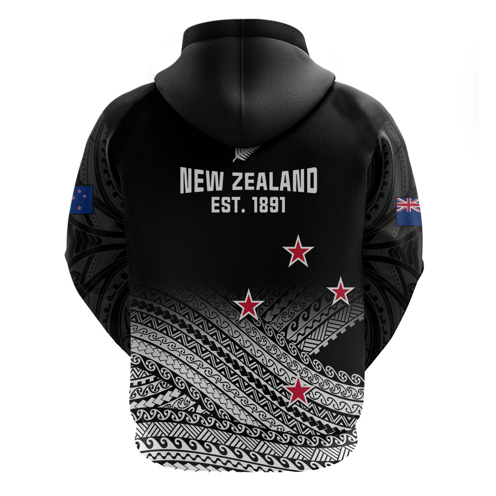 Aotearoa Football Hoodie Go New Zealand Maori Fern Pattern - Wonder Print Shop