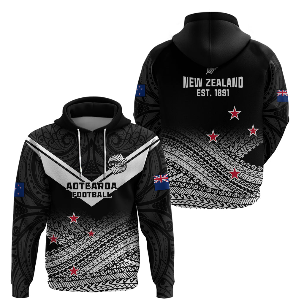 Aotearoa Football Hoodie Go New Zealand Maori Fern Pattern - Wonder Print Shop