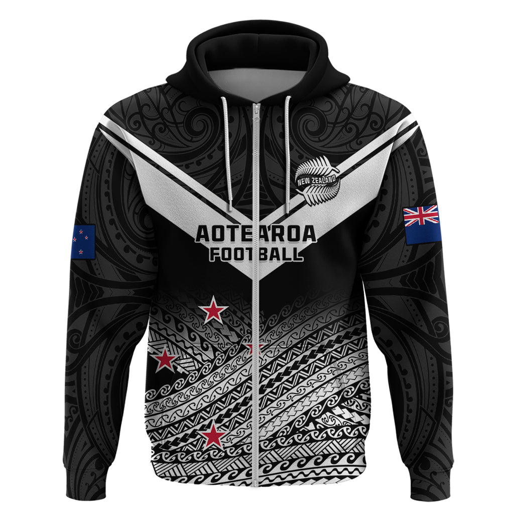 Aotearoa Football Hoodie Go New Zealand Maori Fern Pattern - Wonder Print Shop