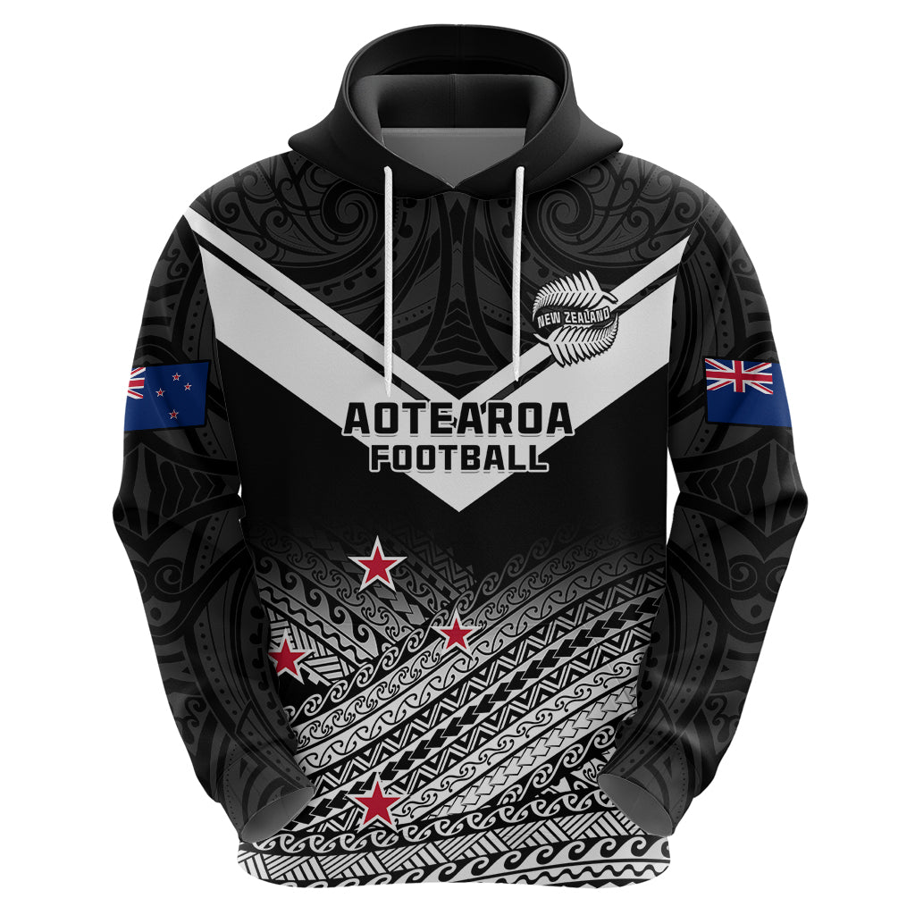 Aotearoa Football Hoodie Go New Zealand Maori Fern Pattern - Wonder Print Shop