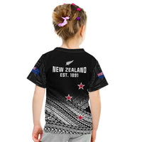 Aotearoa Football Kid T Shirt Go New Zealand Maori Fern Pattern - Wonder Print Shop