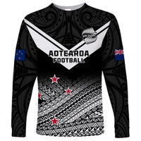 Aotearoa Football Long Sleeve Shirt Go New Zealand Maori Fern Pattern - Wonder Print Shop