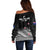 Aotearoa Football Off Shoulder Sweater Go New Zealand Maori Fern Pattern - Wonder Print Shop