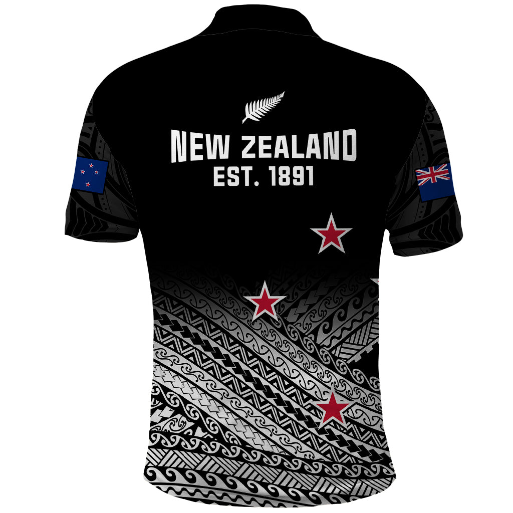 Aotearoa Football Polo Shirt Go New Zealand Maori Fern Pattern - Wonder Print Shop