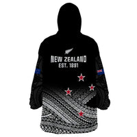 Aotearoa Football Wearable Blanket Hoodie Go New Zealand Maori Fern Pattern - Wonder Print Shop