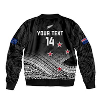 Personalised Aotearoa Football Bomber Jacket Go New Zealand Maori Fern Pattern - Wonder Print Shop