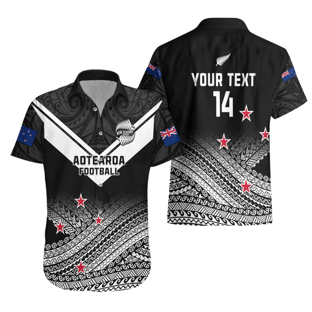 Personalised Aotearoa Football Hawaiian Shirt Go New Zealand Maori Fern Pattern - Wonder Print Shop