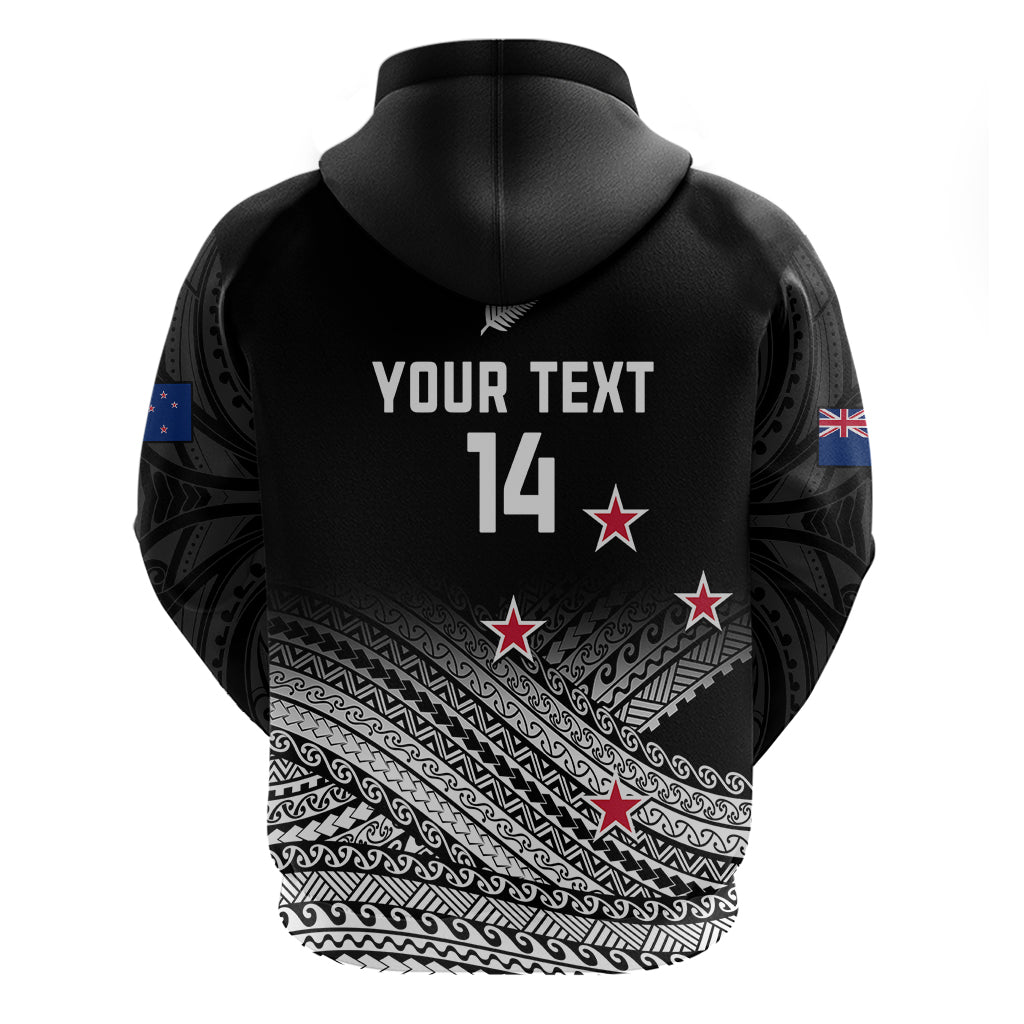 Personalised Aotearoa Football Hoodie Go New Zealand Maori Fern Pattern - Wonder Print Shop