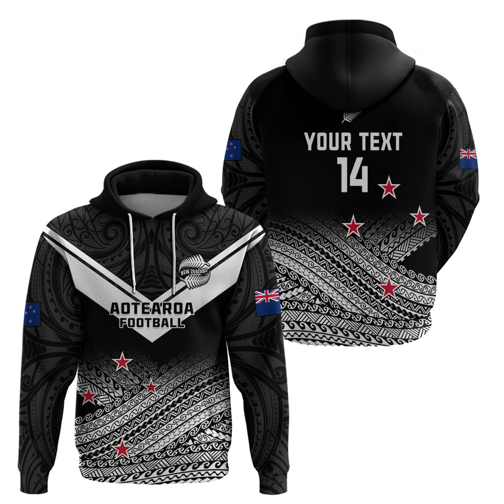 Personalised Aotearoa Football Hoodie Go New Zealand Maori Fern Pattern - Wonder Print Shop
