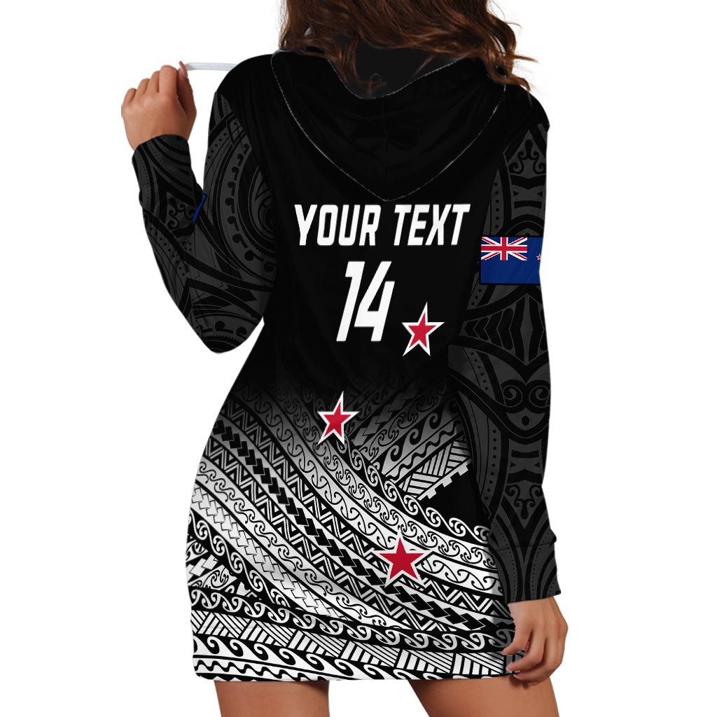 Personalised Aotearoa Football Hoodie Dress Go New Zealand Maori Fern Pattern - Wonder Print Shop