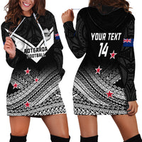 Personalised Aotearoa Football Hoodie Dress Go New Zealand Maori Fern Pattern - Wonder Print Shop