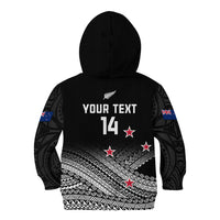 Personalised Aotearoa Football Kid Hoodie Go New Zealand Maori Fern Pattern - Wonder Print Shop
