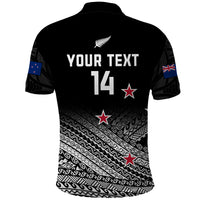 Personalised Aotearoa Football Polo Shirt Go New Zealand Maori Fern Pattern - Wonder Print Shop