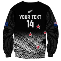 Personalised Aotearoa Football Sweatshirt Go New Zealand Maori Fern Pattern - Wonder Print Shop