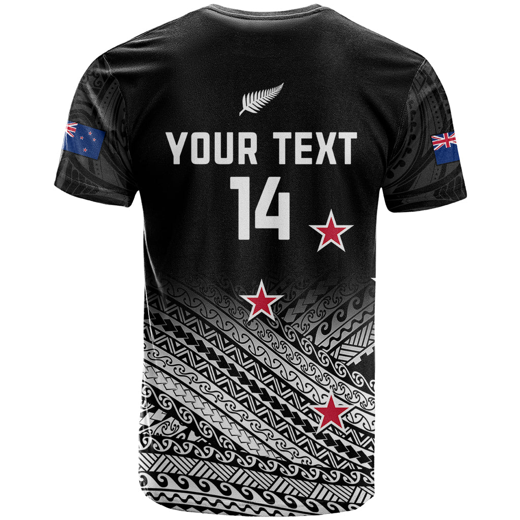 Personalised Aotearoa Football T Shirt Go New Zealand Maori Fern Pattern - Wonder Print Shop