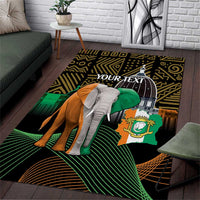 Personalized Cote dIvoire Independence Day Area Rug Ivory Coast Elephant African Pattern - Wonder Print Shop
