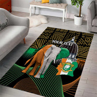 Personalized Cote dIvoire Independence Day Area Rug Ivory Coast Elephant African Pattern - Wonder Print Shop