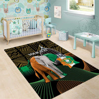 Personalized Cote dIvoire Independence Day Area Rug Ivory Coast Elephant African Pattern - Wonder Print Shop