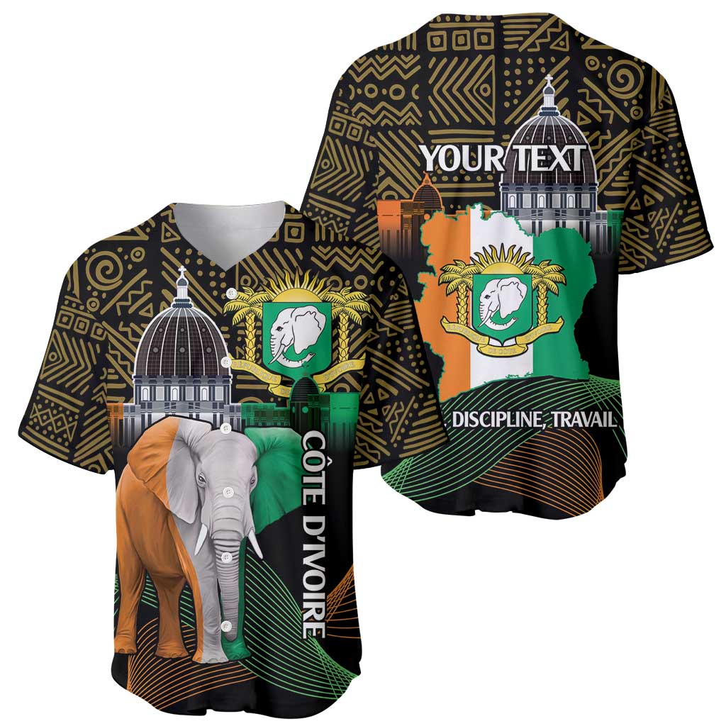 Personalized Cote dIvoire Independence Day Baseball Jersey Ivory Coast Elephant African Pattern - Wonder Print Shop