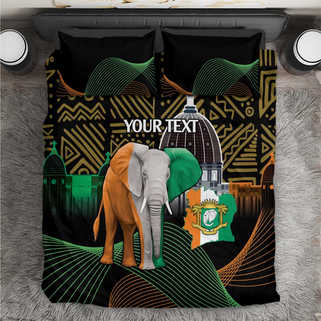 Personalized Cote dIvoire Independence Day Bedding Set Ivory Coast Elephant African Pattern - Wonder Print Shop