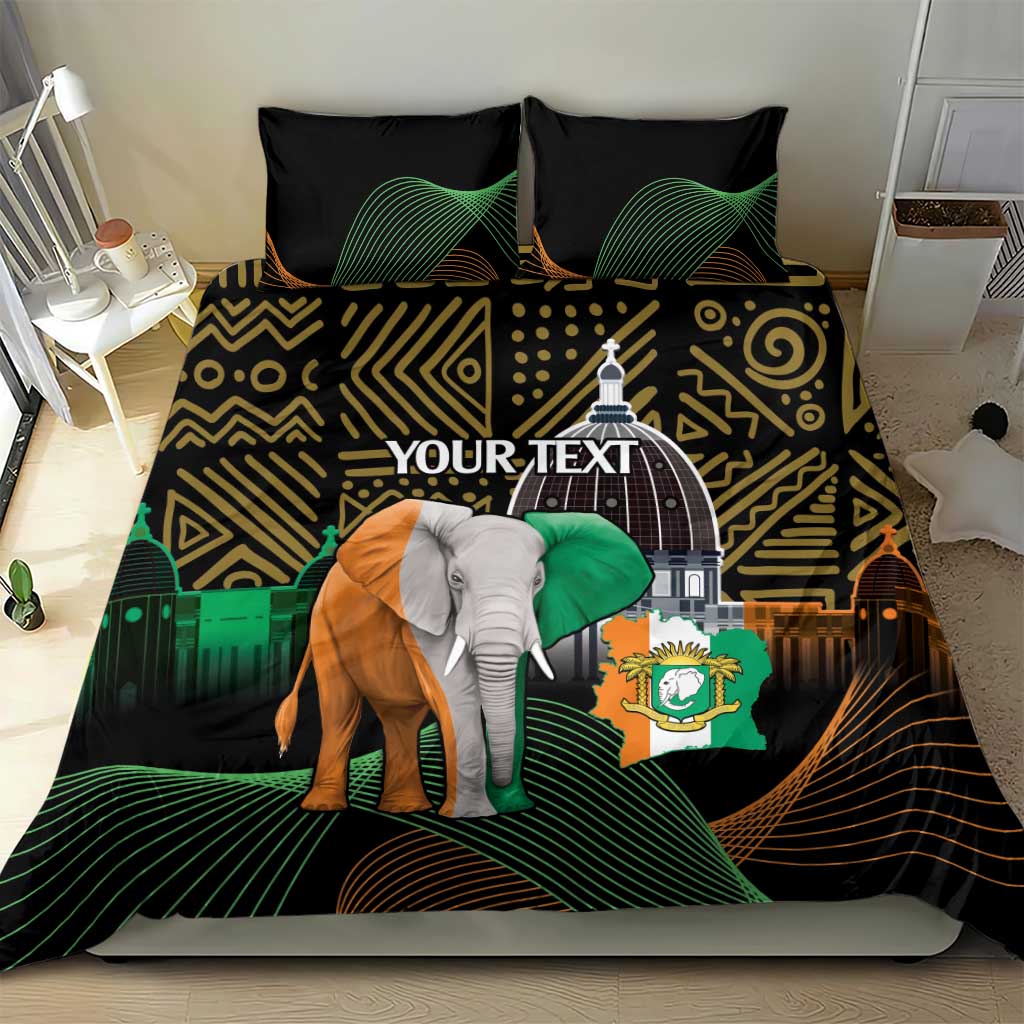 Personalized Cote dIvoire Independence Day Bedding Set Ivory Coast Elephant African Pattern - Wonder Print Shop