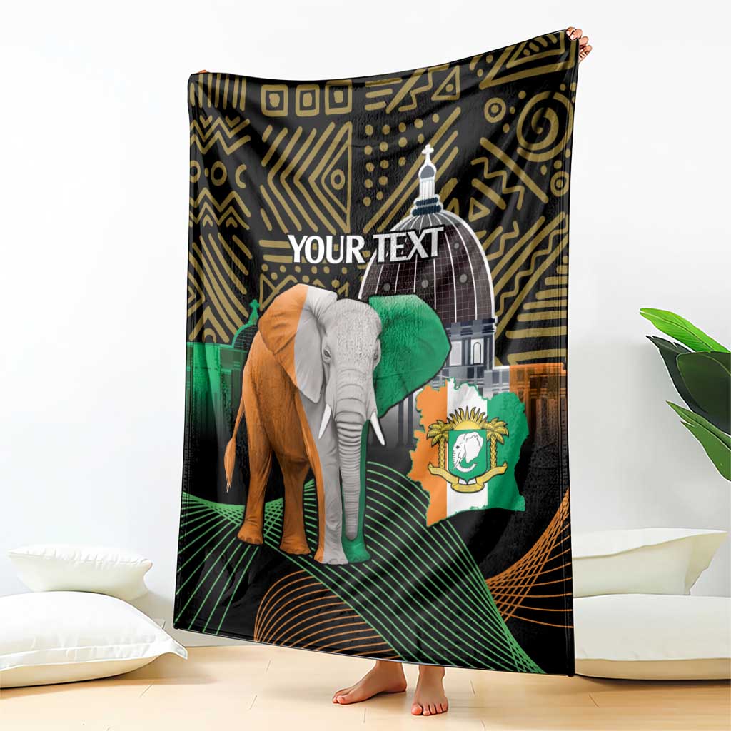 Personalized Cote dIvoire Independence Day Blanket Ivory Coast Elephant African Pattern