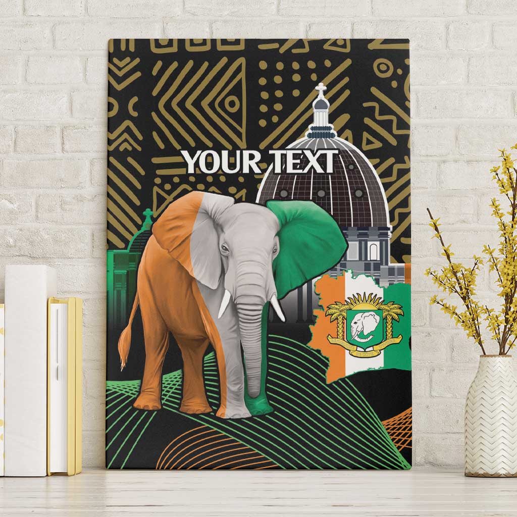 Personalized Cote dIvoire Independence Day Canvas Wall Art Ivory Coast Elephant African Pattern - Wonder Print Shop