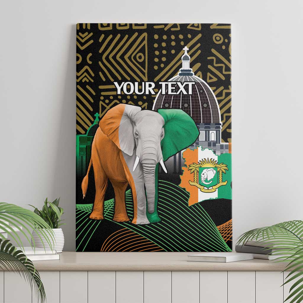 Personalized Cote dIvoire Independence Day Canvas Wall Art Ivory Coast Elephant African Pattern - Wonder Print Shop