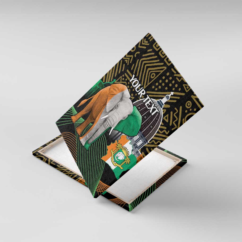 Personalized Cote dIvoire Independence Day Canvas Wall Art Ivory Coast Elephant African Pattern - Wonder Print Shop