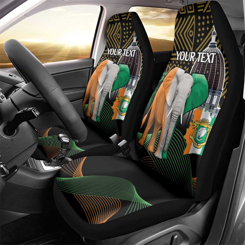 Personalized Cote dIvoire Independence Day Car Seat Cover Ivory Coast Elephant African Pattern - Wonder Print Shop